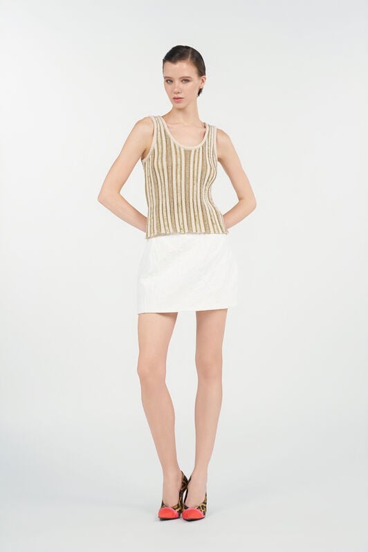 RC Minirock aus Baumwoll-Jacquard RC Minirock aus Baumwoll-Jacquard WHITE WQT308-CH090