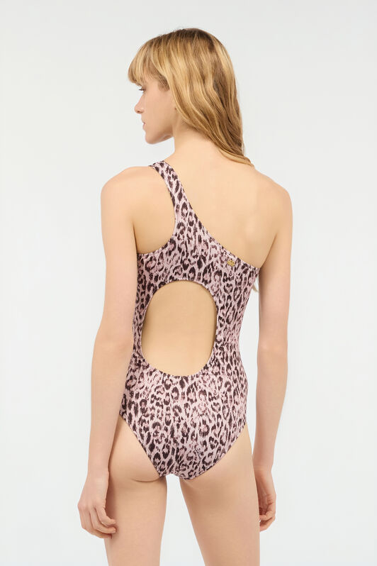 JC One-Piece Swimsuit With Jaguar Skin Print Purple UFM020-UF270