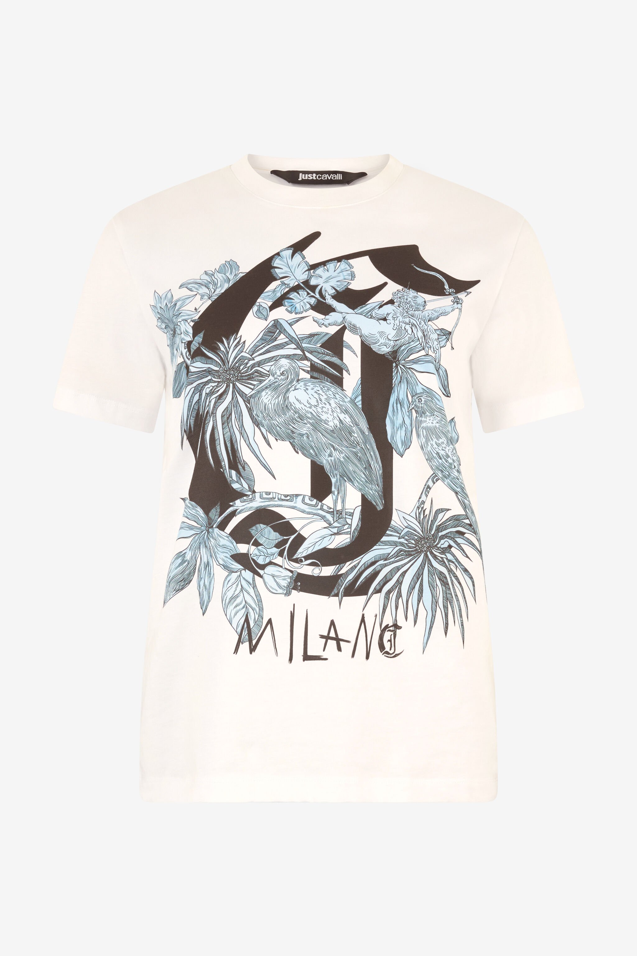 JC T-Shirt With Print And JC Monogram White UFT130-UF184