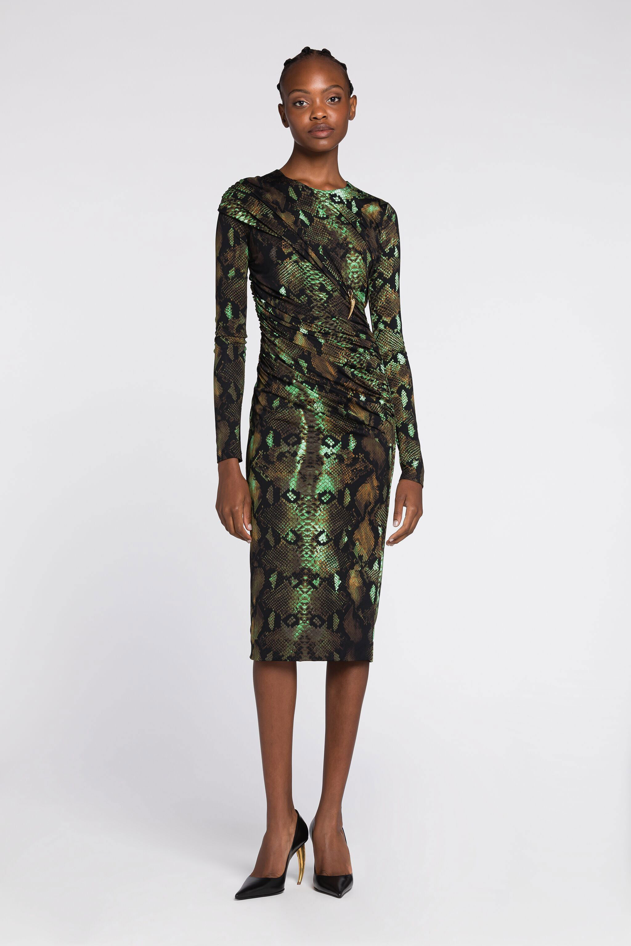 RC Vestido con estampado Rock Python NATURALE/MILITARE PKT106-LNE38