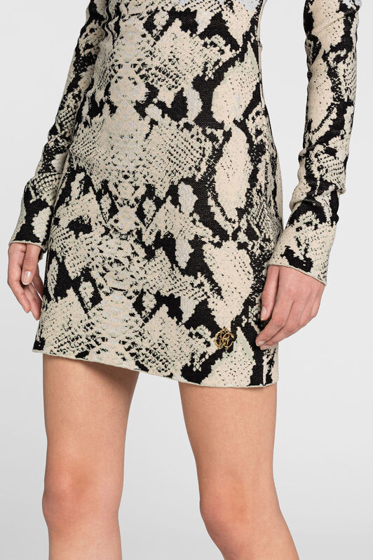 RC Mini-robe à motif python en jacquard Marron clair PKM104-MG051