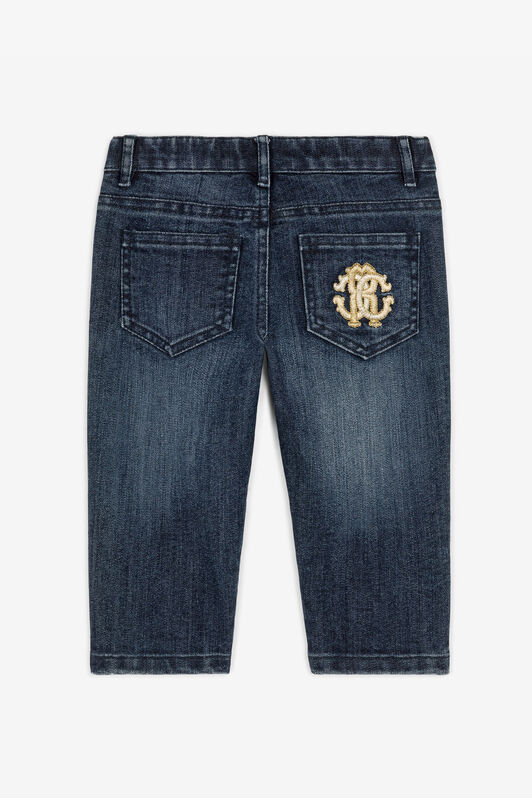 JU Pantalones vaqueros con monograma RC Azul oscuro RJJ202-DS015