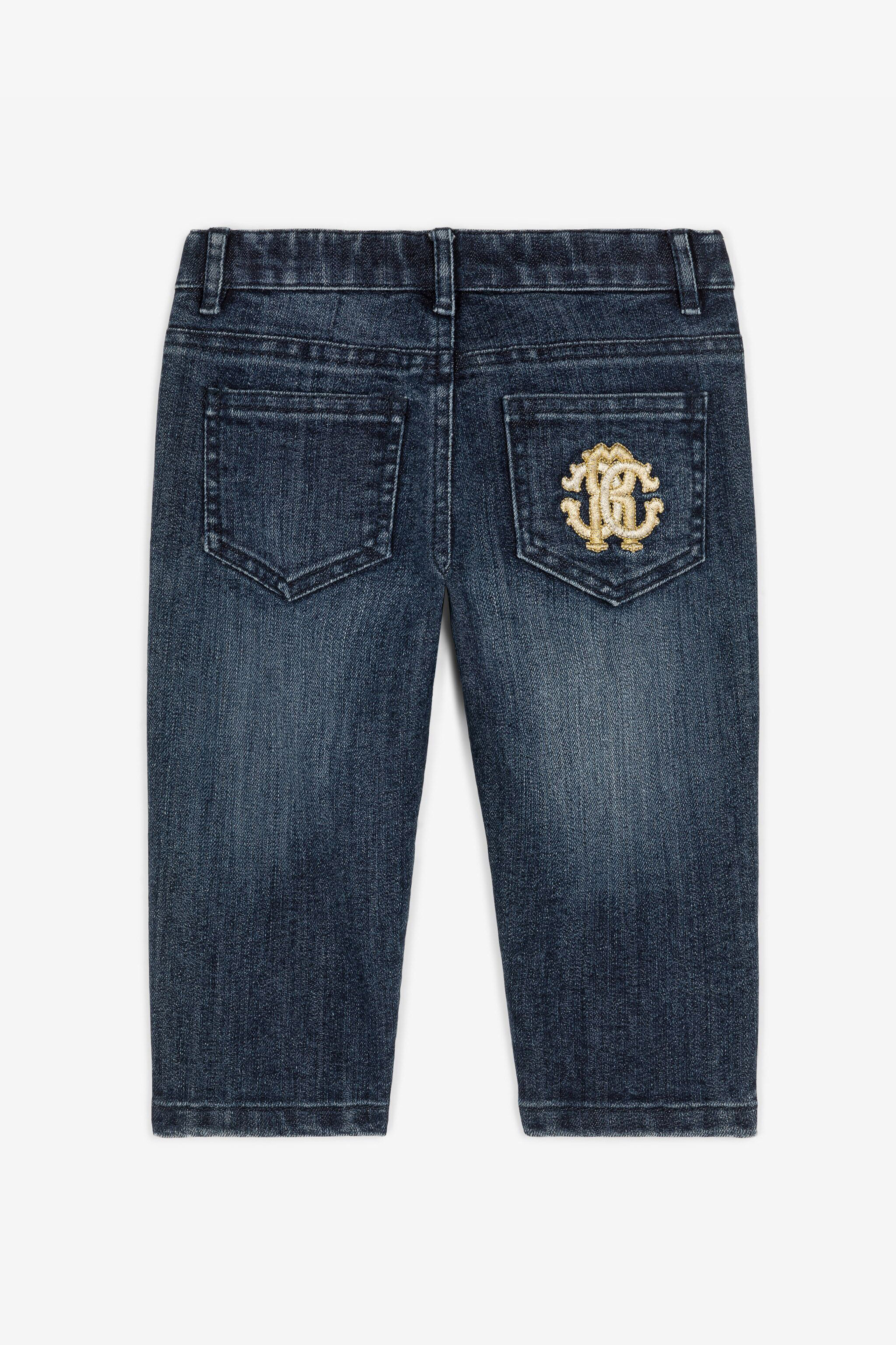 JU Pantalones vaqueros con monograma RC Azul oscuro RJJ202-DS015