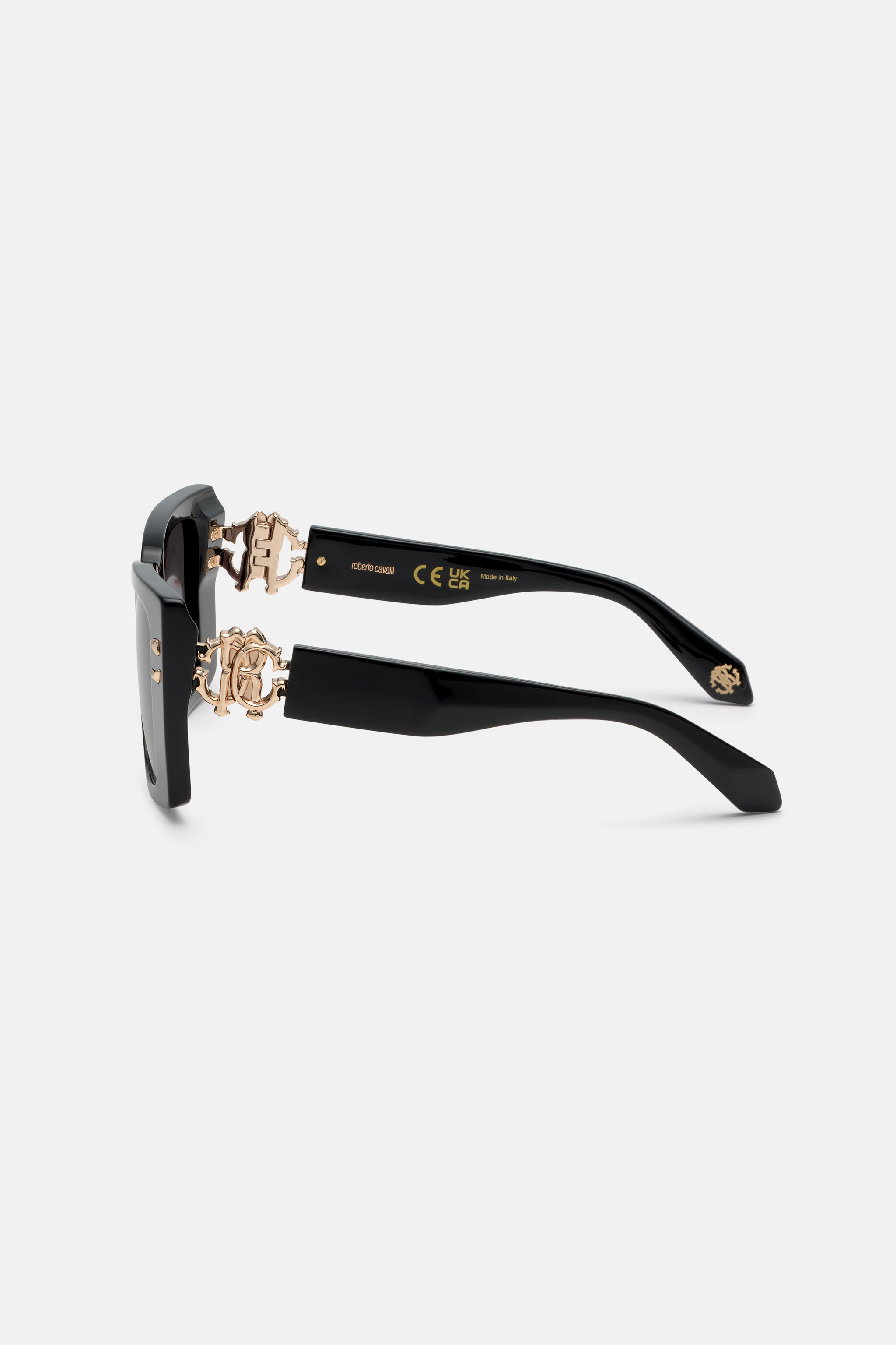 RC Sunglasses with wide rectangualr front with fangs Black ALD023-ID180