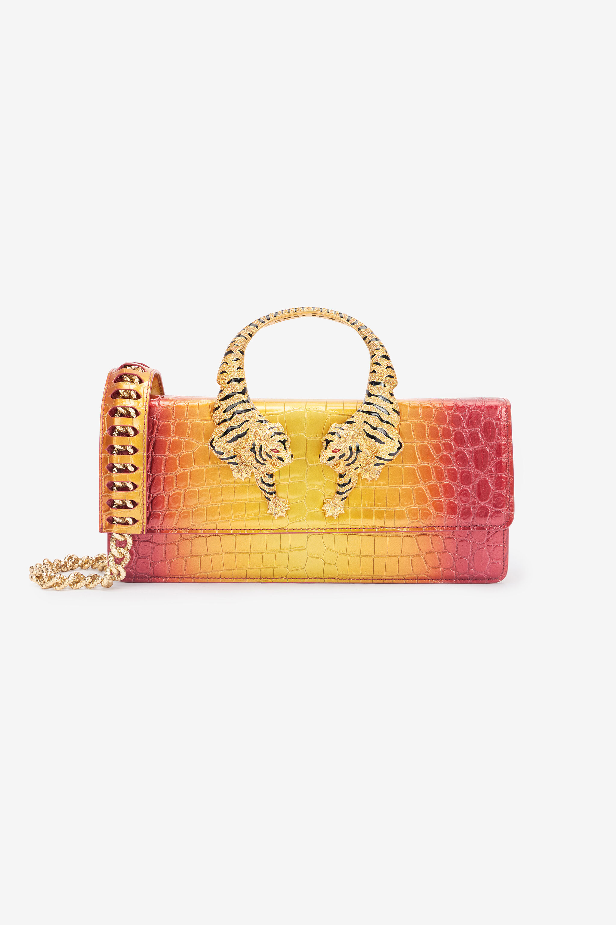 RC Long Crocodile-Print Roar Bag Orange UWB004-PZSF5