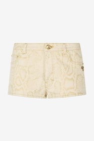 ${brand} Micro Shorts Bianchi Con Motivo Python Dorato ${colorDescription} ${masterID}