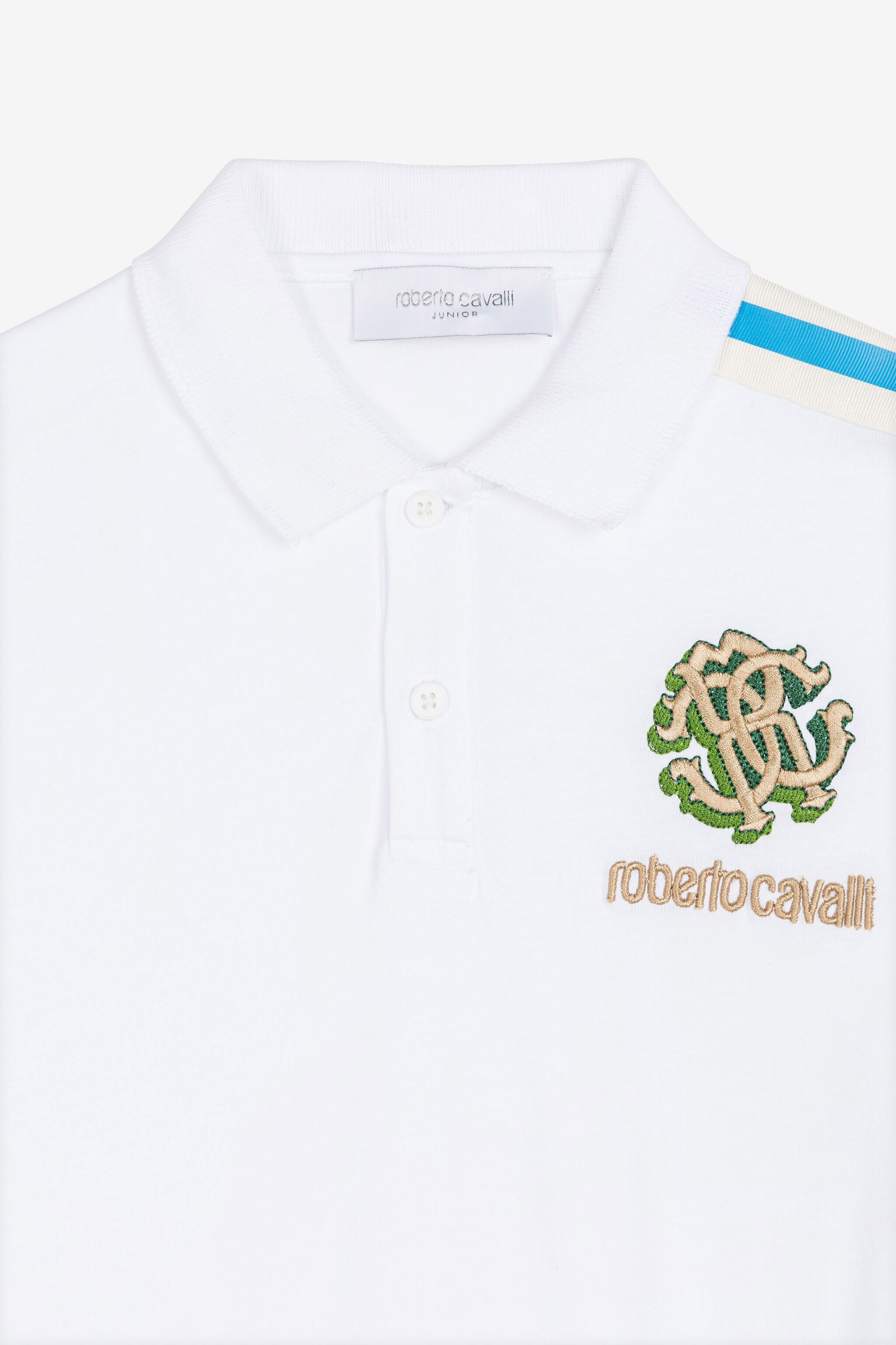 JU RC Monogram-Embroidered Polo Shirt White RJT60P-JD001