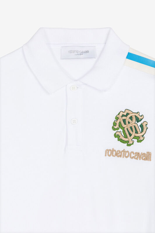 JU RC Monogram-Embroidered Polo Shirt JU RC Monogram-Embroidered Polo Shirt White RJT60P-JD001