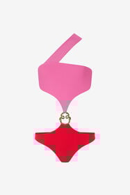 ${brand} Asymmetrical One-Piece Swimsuit with Jewel Detail ${colorDescription} ${masterID}