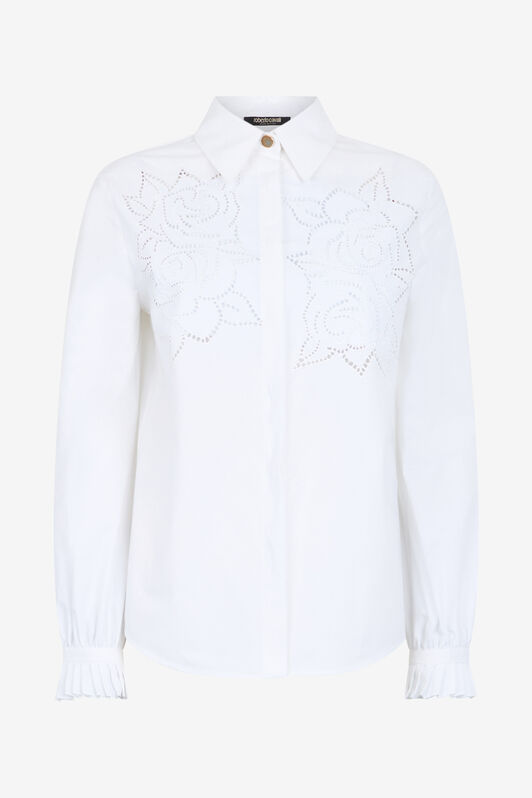 RC Camicia Con Motivo Rose Traforate Bianco UKR708-CH033
