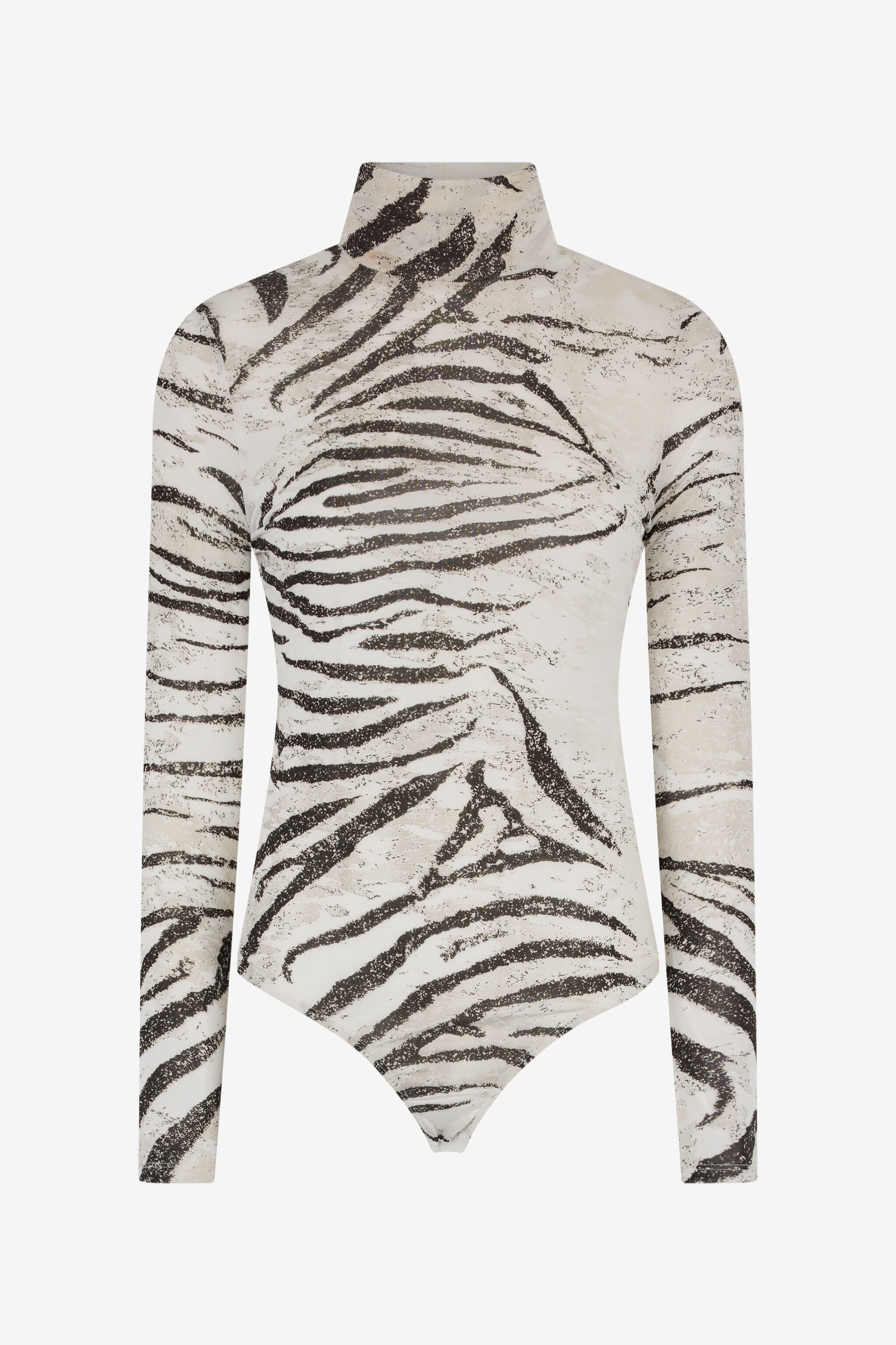 RC Zebra print turtleneck bodysuit Ivory TKT67F-NFN17