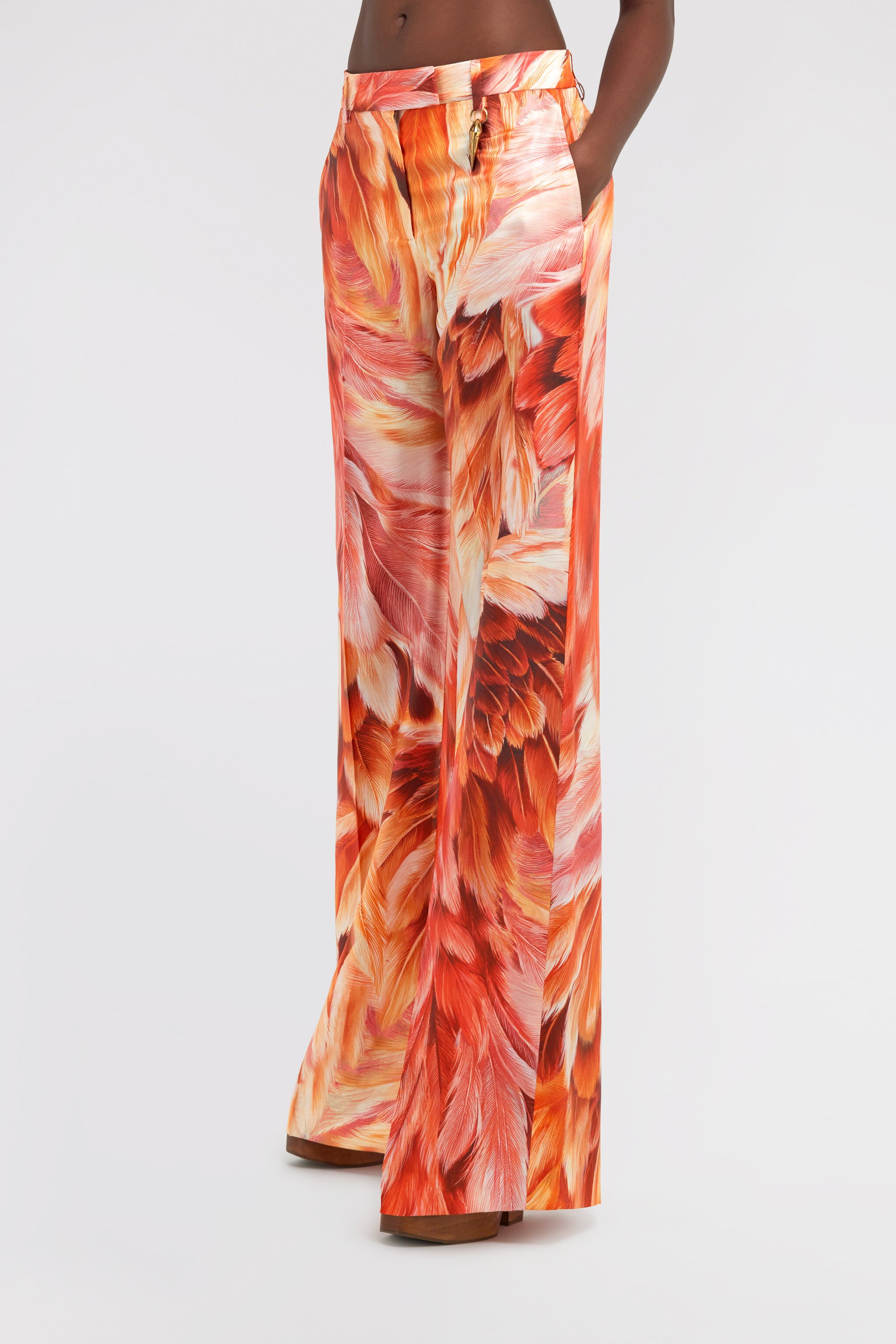 RC Plumage print trousers Orange SWT202-4QL71