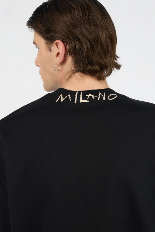 JC Black Sweatshirt With Logo BLACK WFT112-WF142