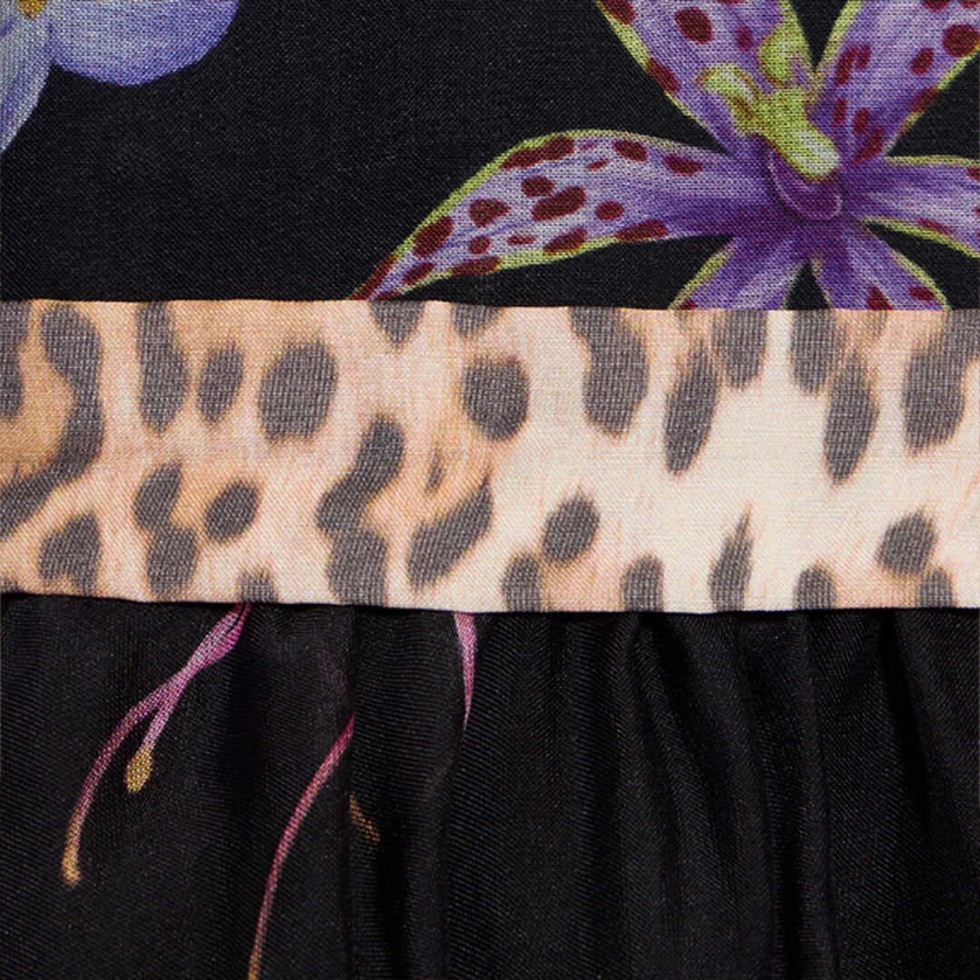 JU Abito In Misto Seta Con Stampa Tropicale BLACK VJT113-2NP32