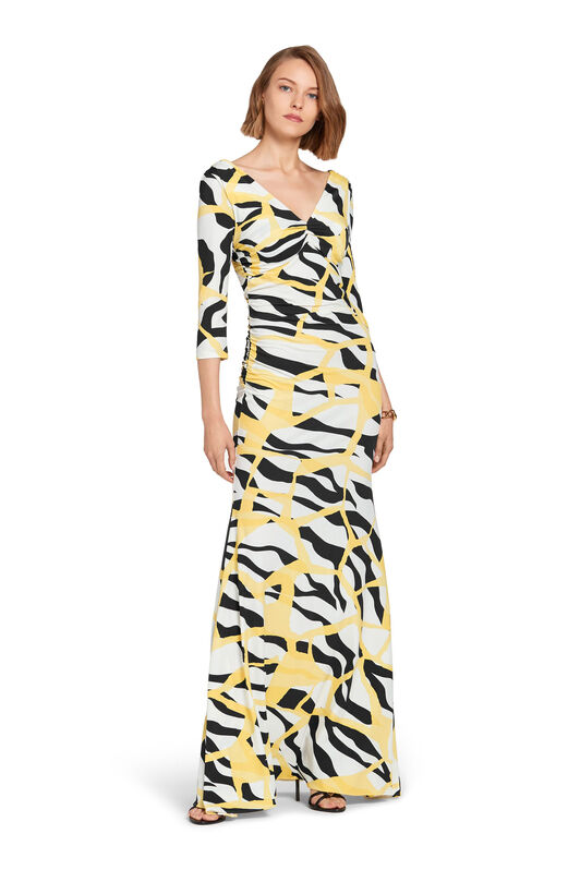 RC Macro Tiger Twiga Print Maxi Dress PALE ARAGONITE/BLACK IWT147-LNR38