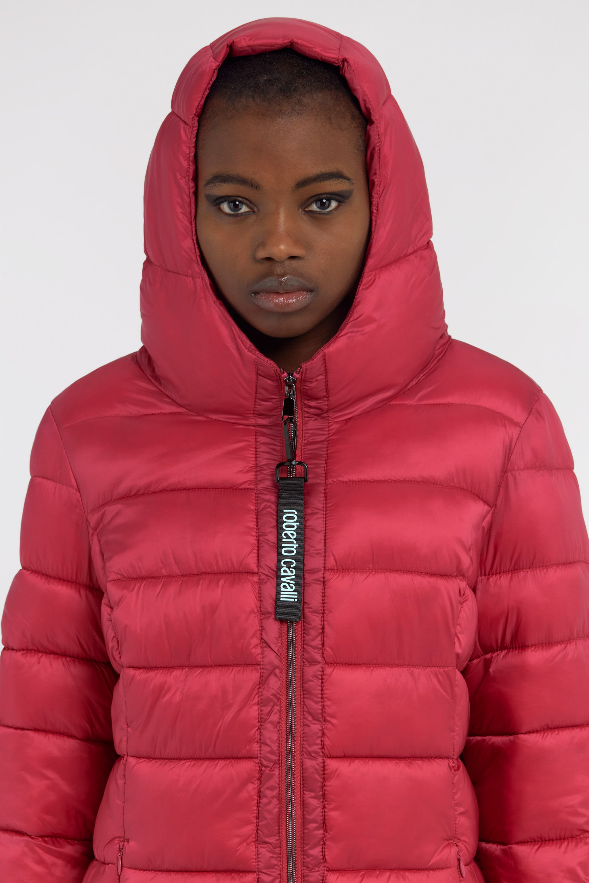 Piumino lungo rosso store