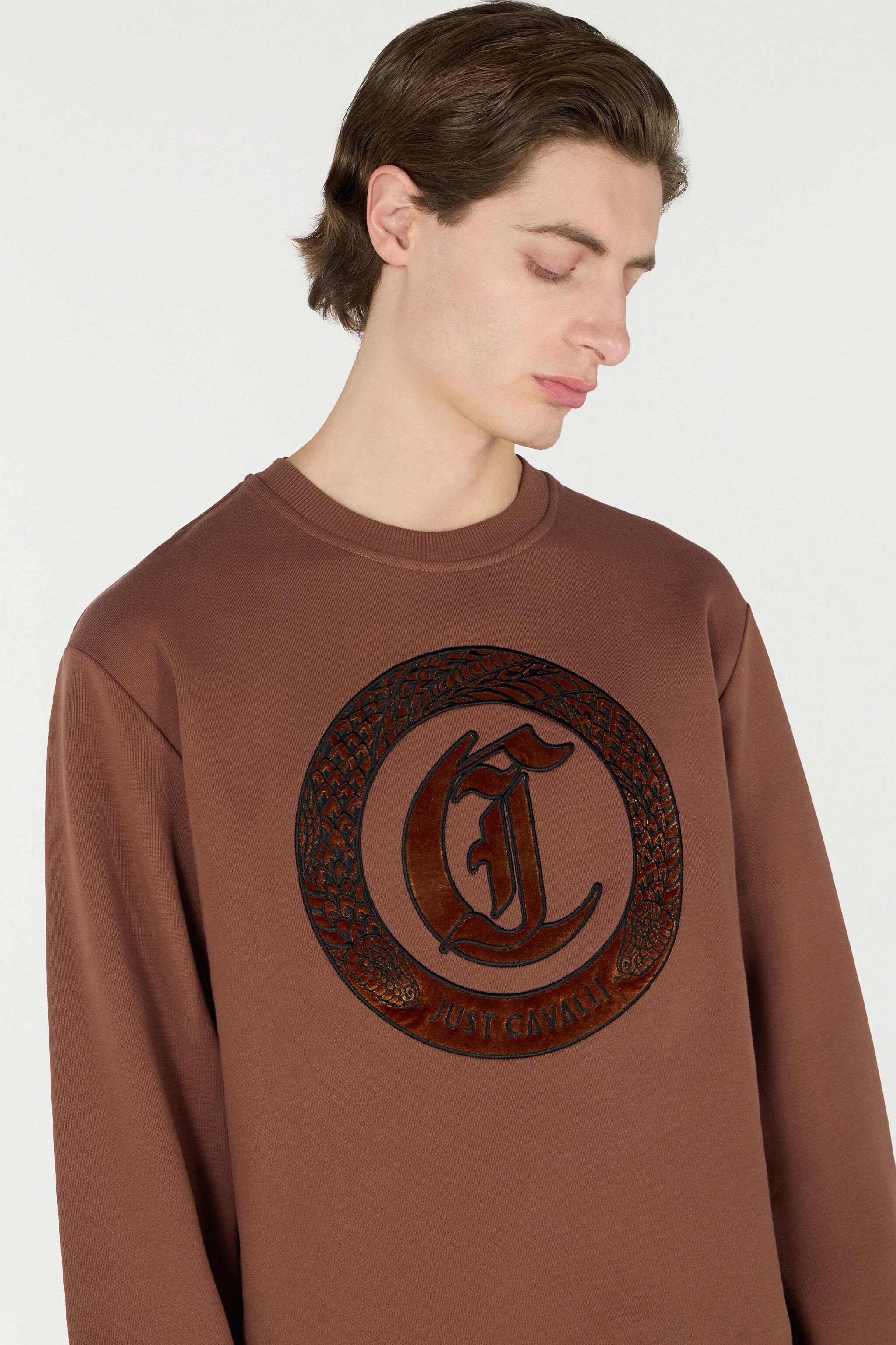 JC Felpa Con Monogram JC Marrone TFT052-TF069