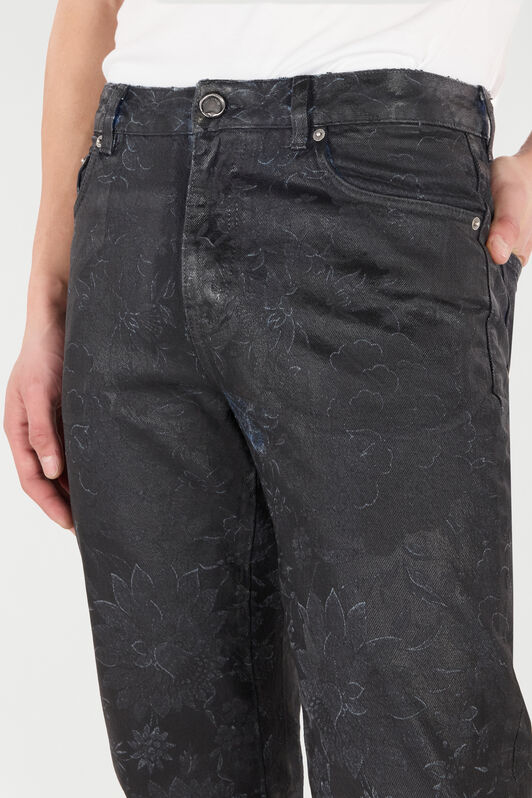 RC Jeans Con Motivo Floreale E Scoloriture Nero VNJ201-VT035