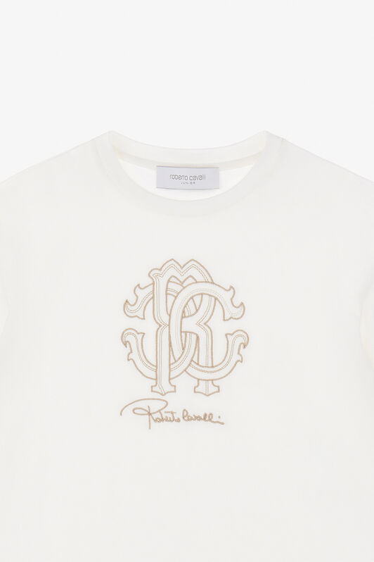 JU T-Shirt With RC Monogram Embroidery And Logo White TJT64Z-JD001