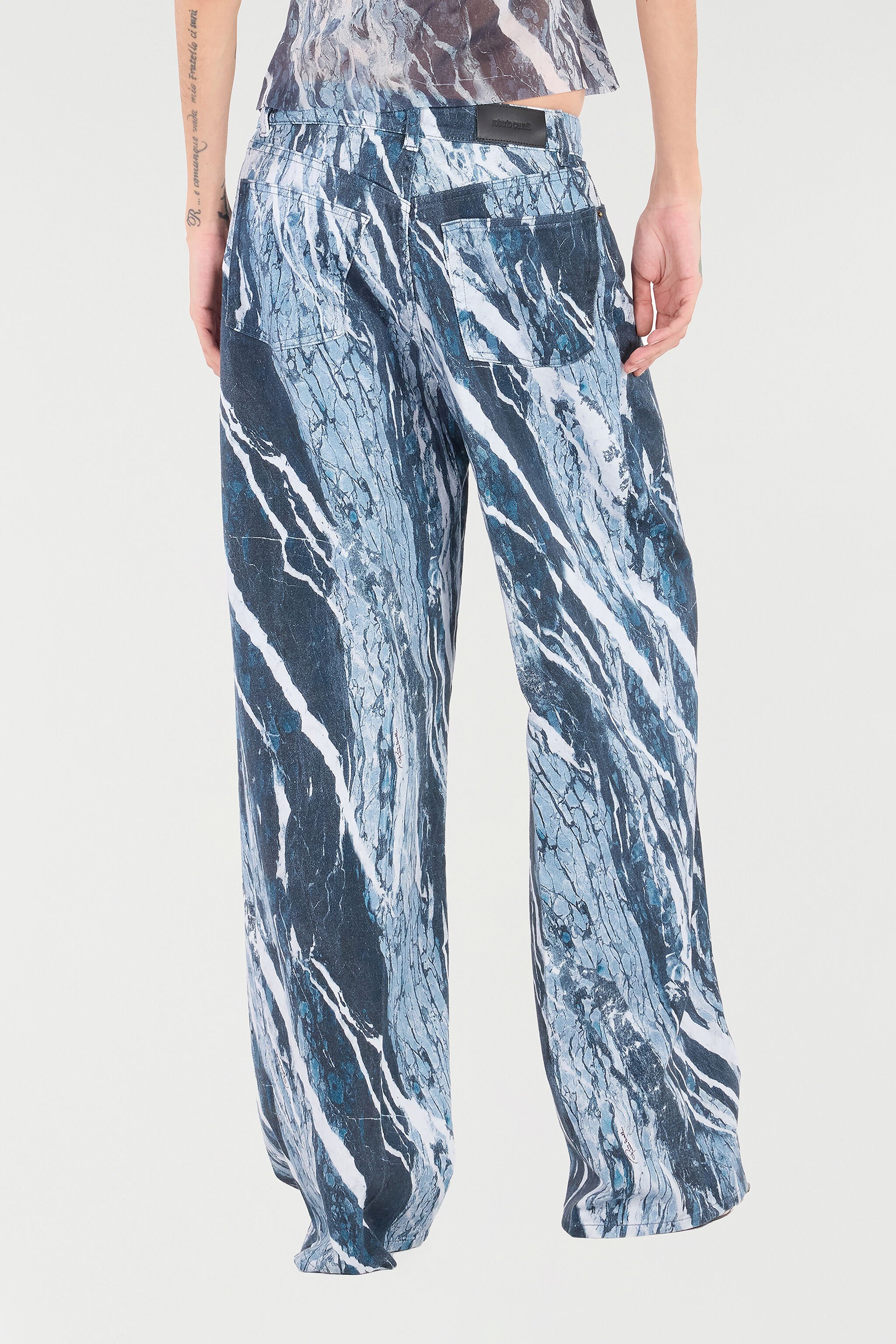 RC Marble Palazzo Pants Dark blue UKJ207-DAN22
