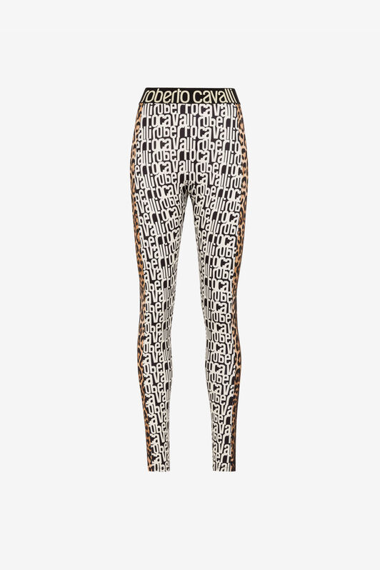 RC Leggings mit Logo-Print Schwarz/Weiß RKT26A-LNH82