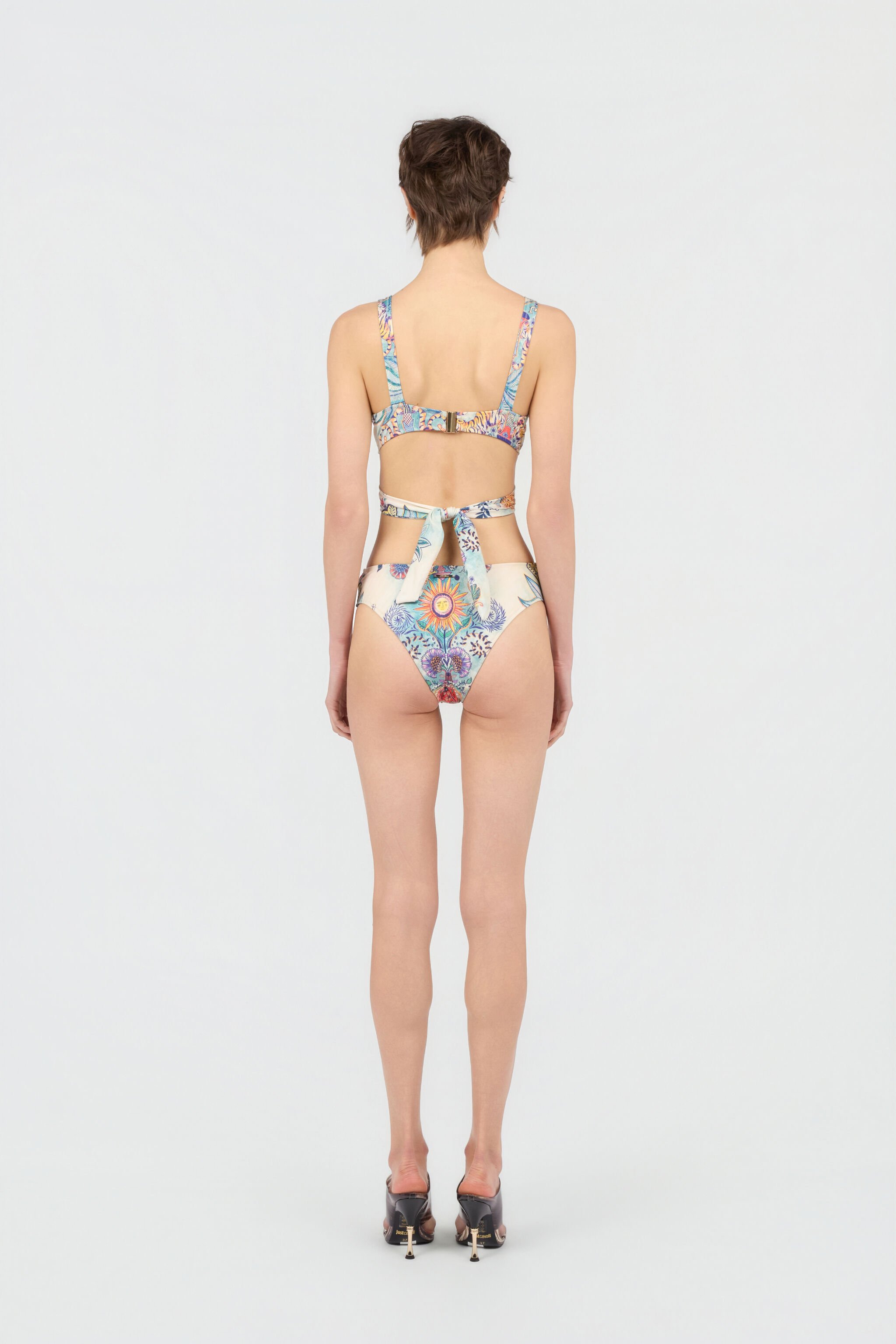 JC Tropical Garden Print One-Piece Swimsuit 217 AZZURRO + 582 AR WFM034-WF753