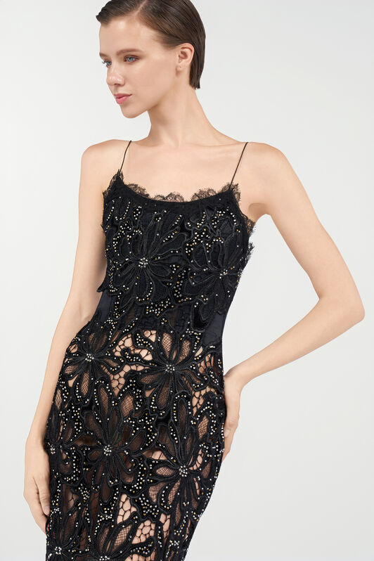 RC Floral Lace Dress BLACK WKR137-FT009