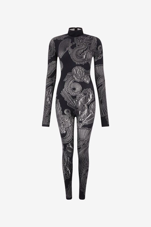 RC Jumpsuit with Openwork Pattern RC Jumpsuit with Openwork Pattern Noir VKT10B-MA001