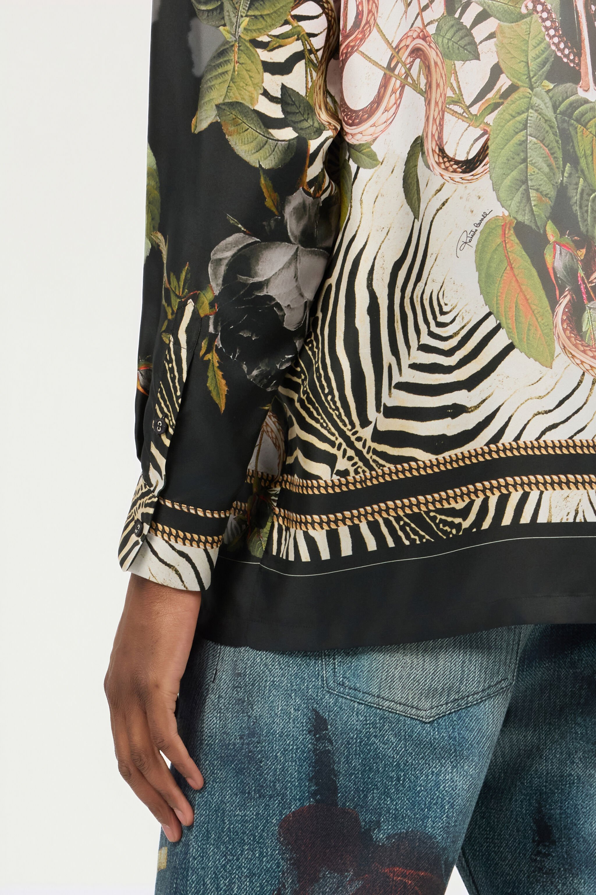 RC Male Silk Shirt Black URT723-4QN72