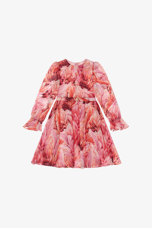 JU Plumage Print Dress Fuchsia TJT10R-2NN15