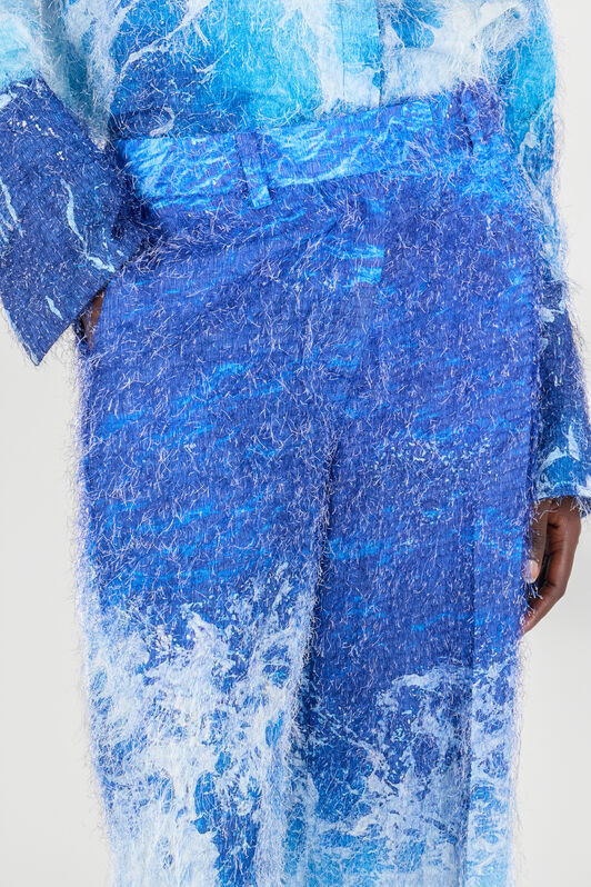 RC Stretto di Messina Print Trousers Blue UWT201-HLN94