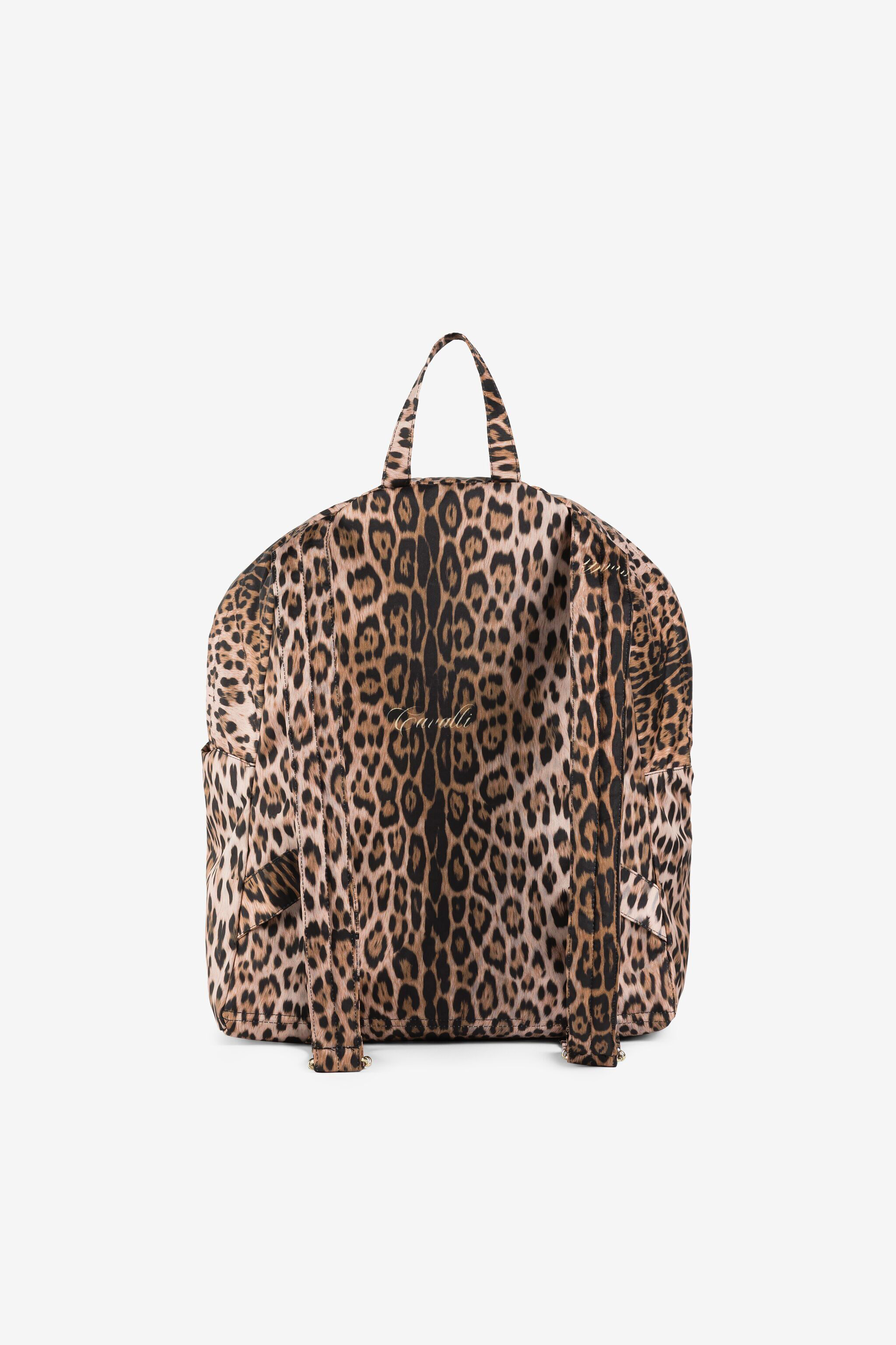 JU Zaino con stampa Leopard Marrone chiaro QJB001-5RF65
