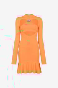 ${brand} Mini-robe évasée à découpes sur le buste ${colorDescription} ${masterID}