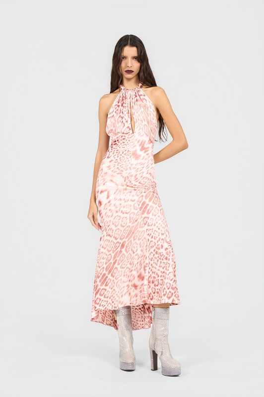 RC Jaguar Pink Print Midi Dress PINK XQT141-JRT23