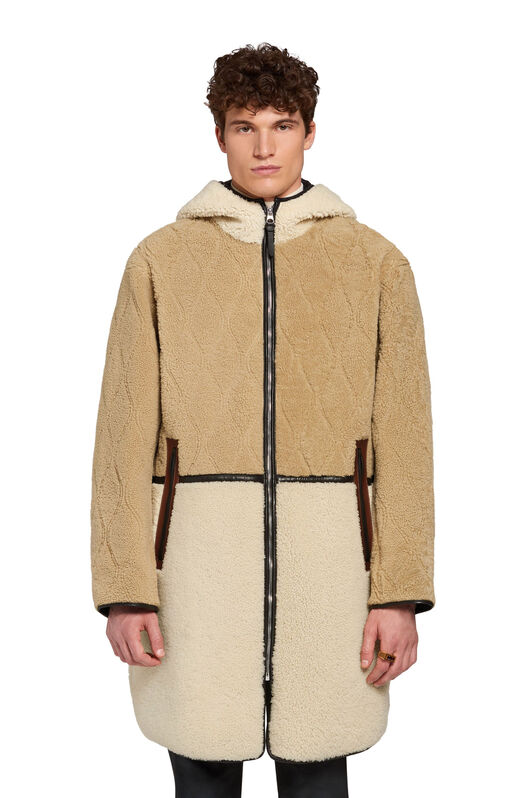 RC Reversible Lacon shearling parka CAMEL/IVORY JNP530-ZR002
