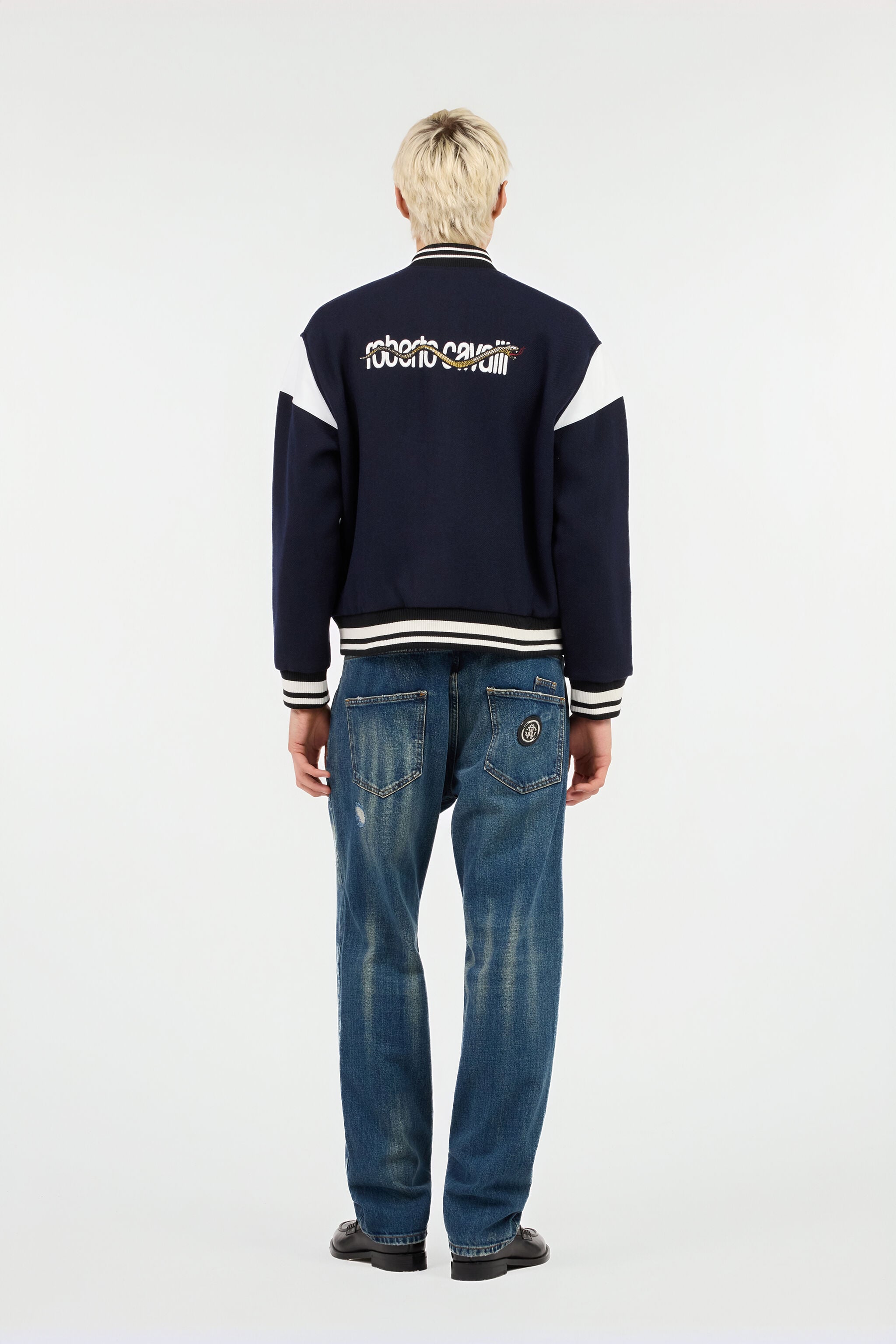 Marble Print Jacket in BLUE for Men | Roberto Cavalli®