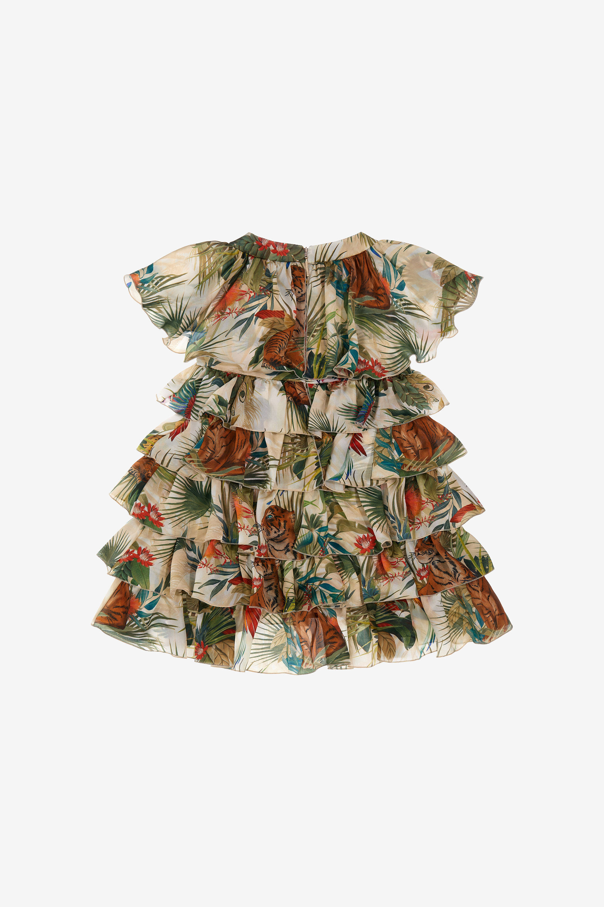 JU Ruffled Jungle-Print Dress MULTICOLOR SJT140-CTI96