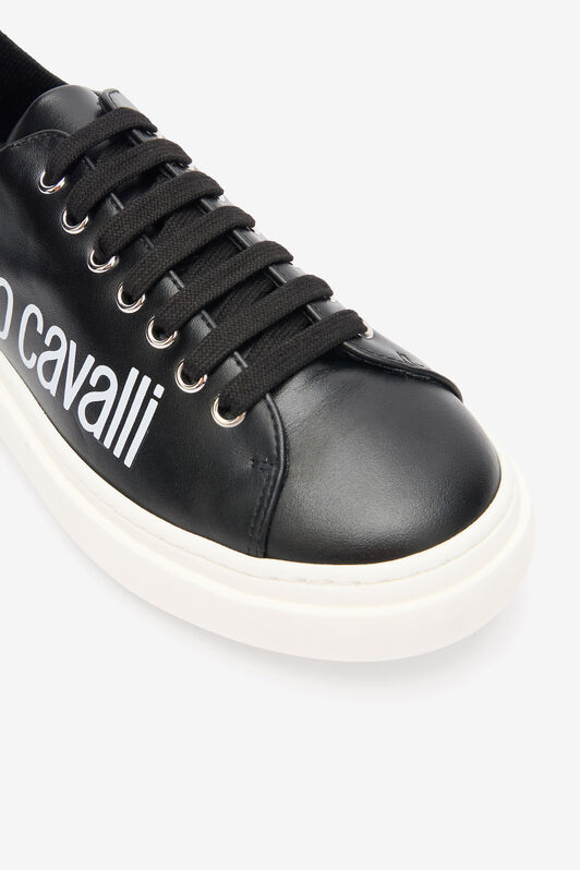RC Black Leather Sneaker With Logo BLACK/WHITE QOS01I-PZO16