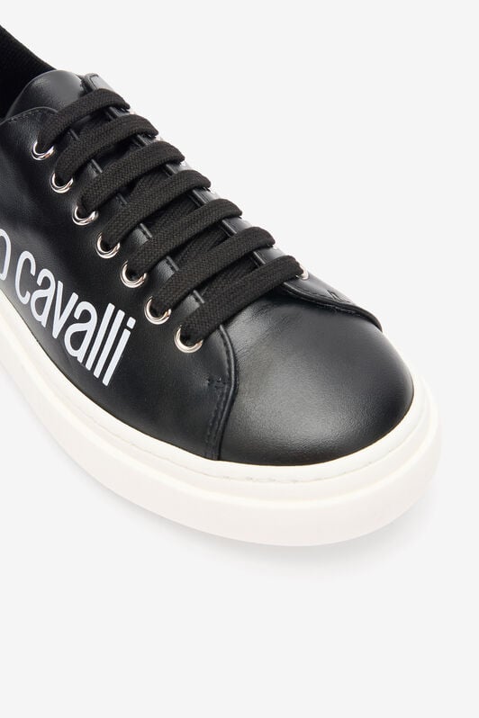 RC Sneaker Noire En Cuir Avec Logo RC Sneaker Noire En Cuir Avec Logo BLACK/WHITE QOS01I-PZO16