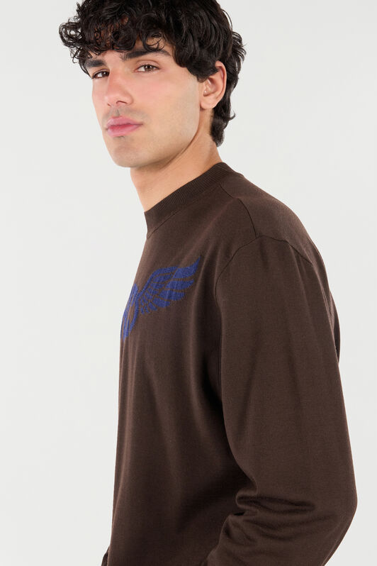 RC Wool Sweater with Winged Logo Brown VRM601-MQ015