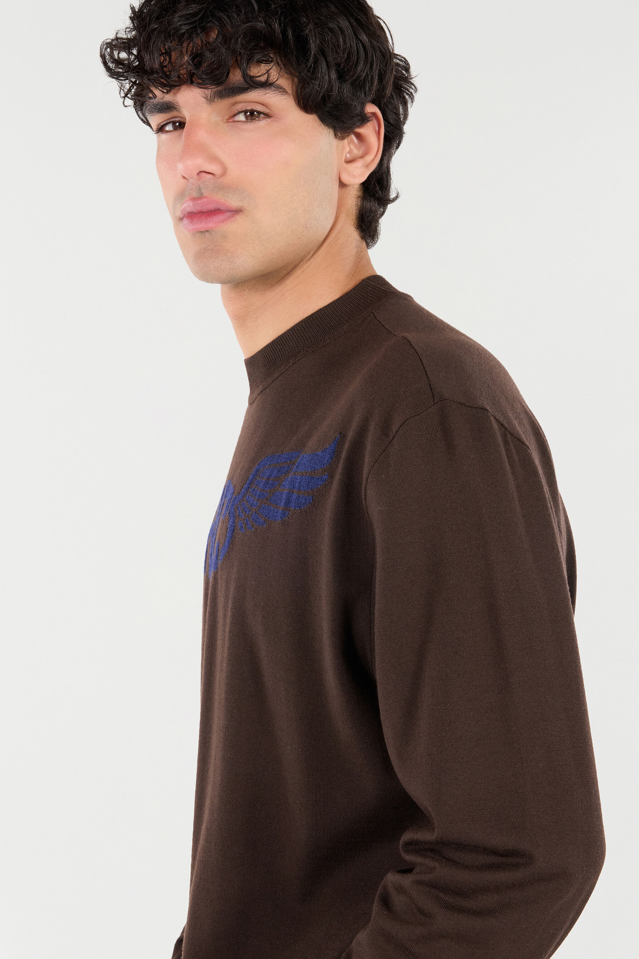 RC Wool Sweater with Winged Logo Brown VRM601-MQ015