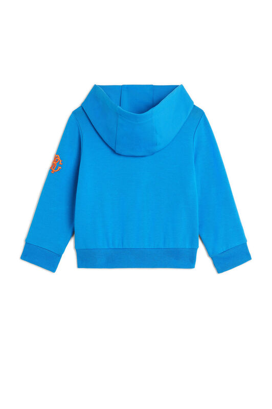 JU Colour-block zip-up hoodie JU Colour-block zip-up hoodie BLUE/WHITE/ORANGE LJT90C-CF027