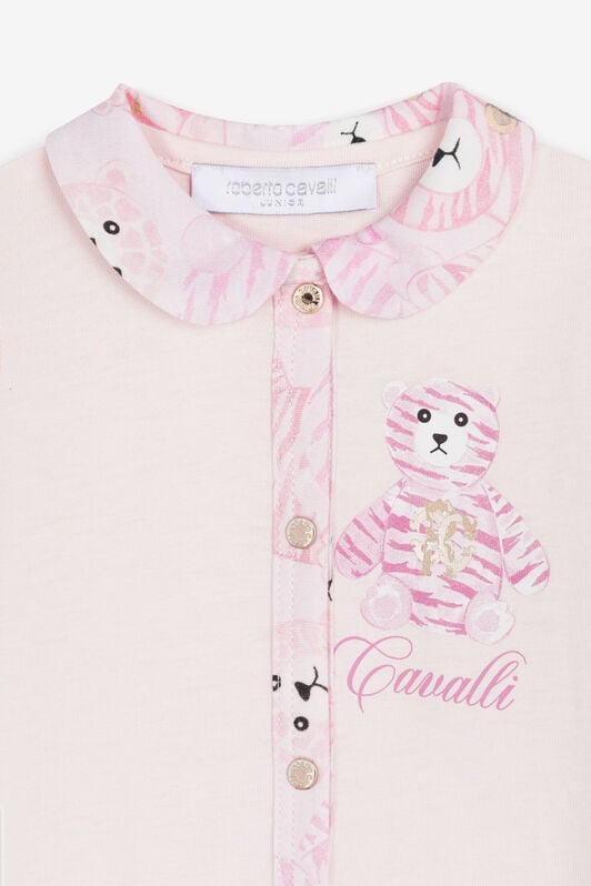 JU Teddy Bear-Print Cotton Babygrow Set Pink RJT830-JD001