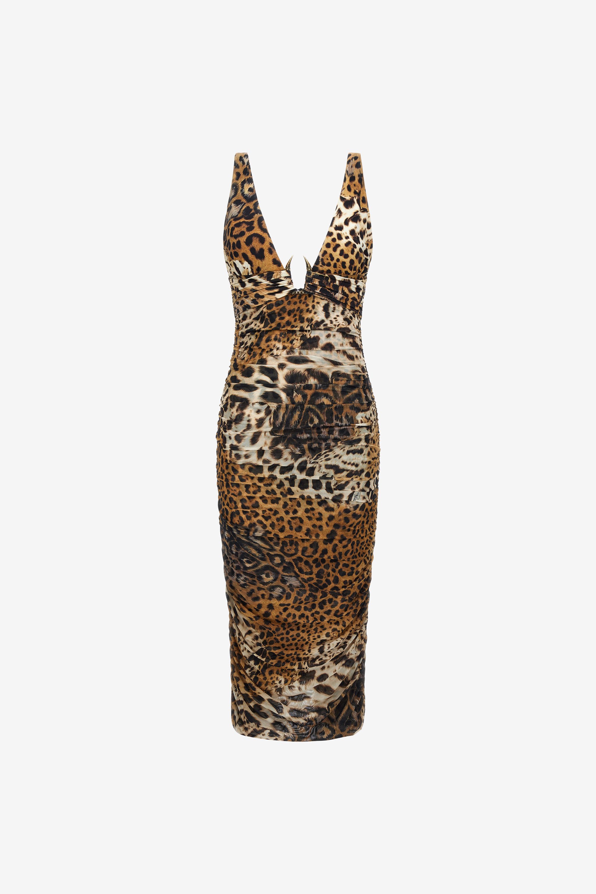RC Jaguar Skin print dress Marrón SKT132-6HG34