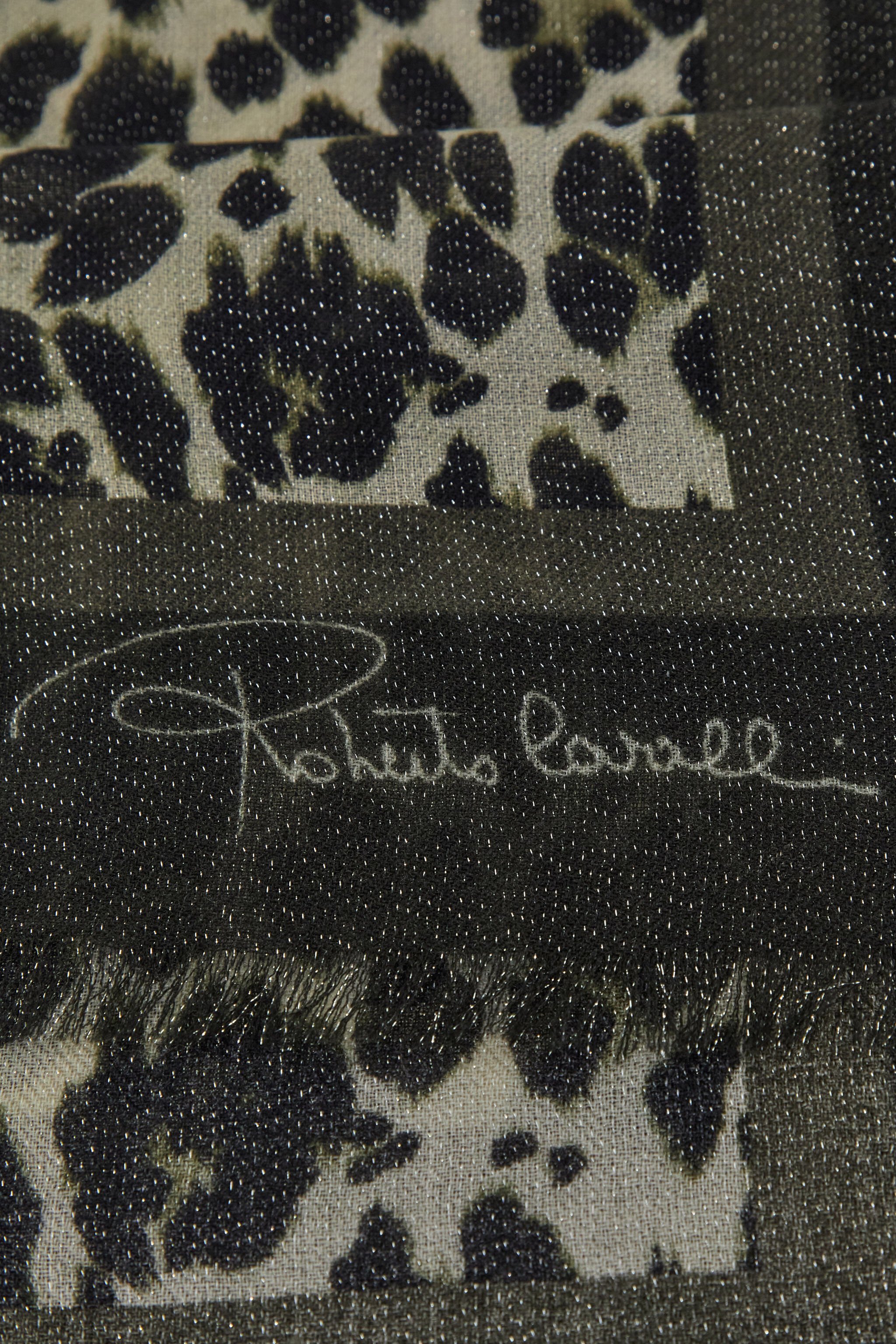 RC Roberto Cavalli shawl with Queen of Sicily print Dark gray SYI00B-3NL55