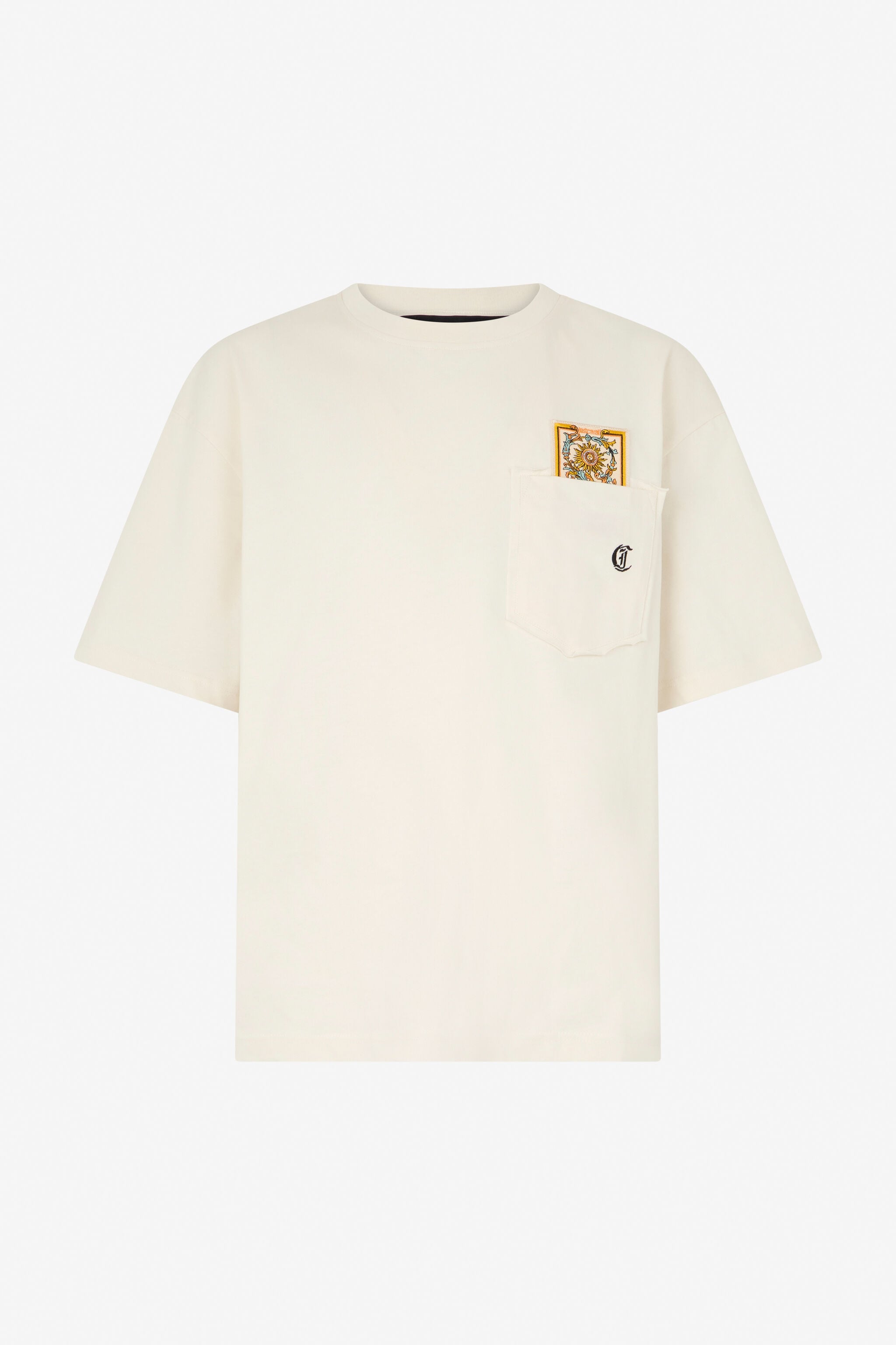JC Ivory T-Shirt With Embroidered Persian Tarot Detail OFF WHITE WFT093-WF123