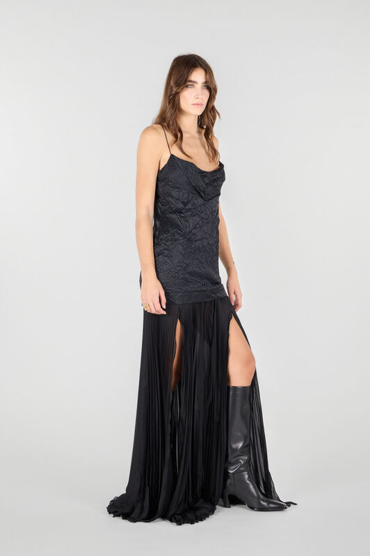 RC Langes Kleid Mit Print In Schlangenlederoptik Schwarz UKT118-SZN57