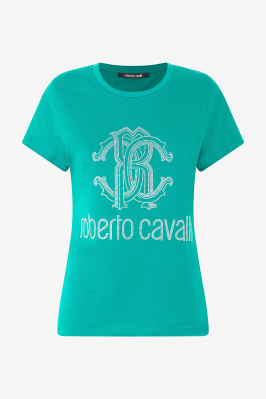 RC T-Shirt Mit Monogramm RC Und Logo Mit Nieten GREEN OOT60B-JD060