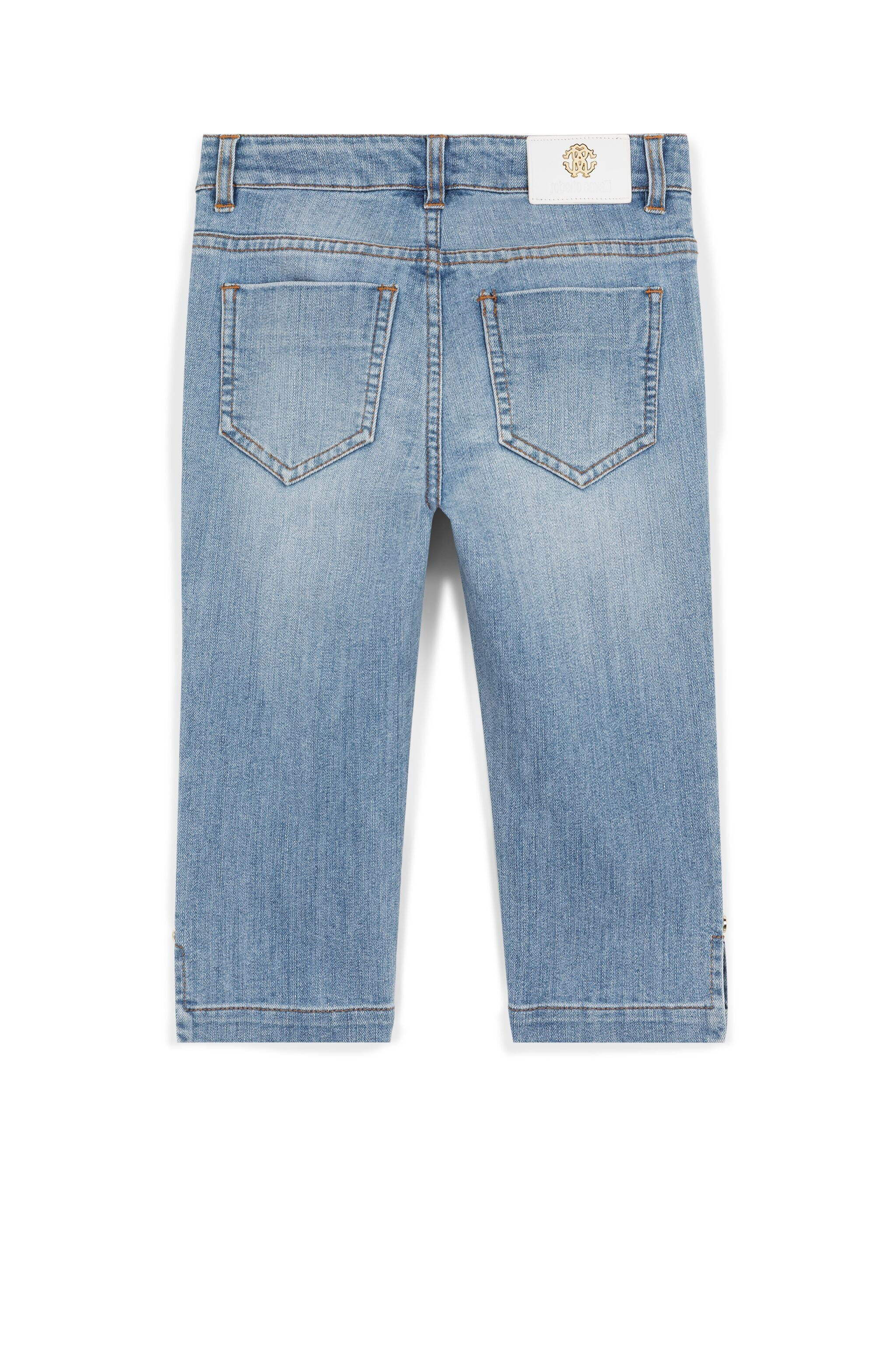 JU Mirror Snake-Embroidered Jeans Dark blue KJJ201-DS029
