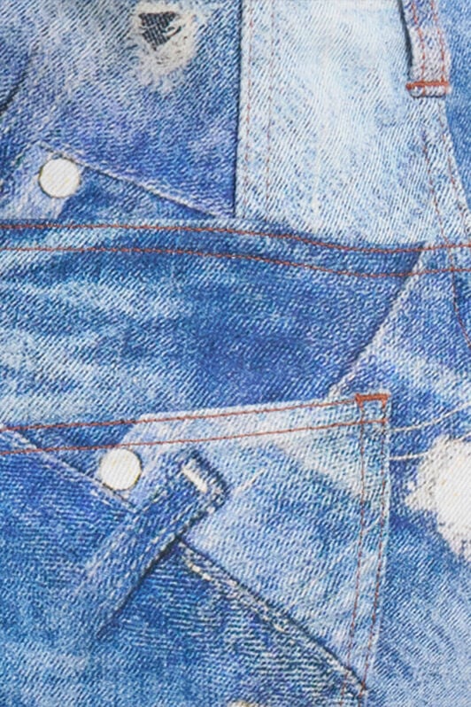 RC Patchwork Denim Jeans DARK BLUE WQJ200-DAR71